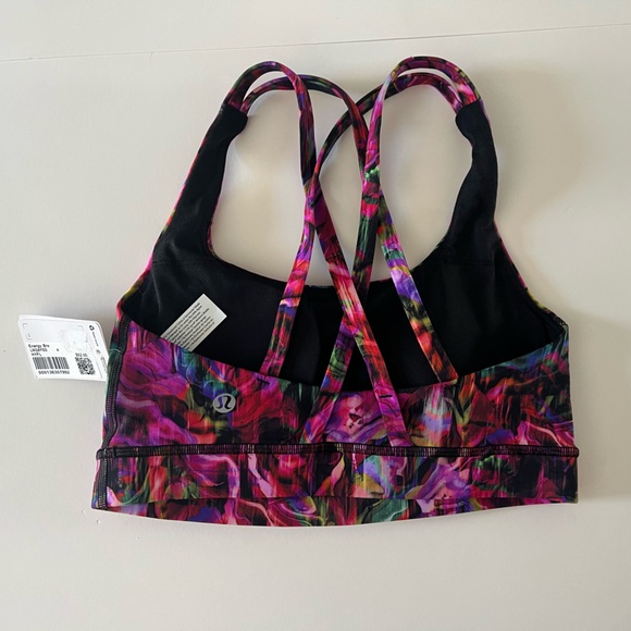 Lululemon Energy Bra Hyper Flow Pink Multi Women’s Sports Bra Size 4 - Picture 6 of 9